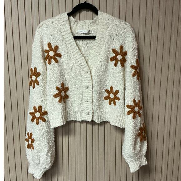 Altar’d State Francesca Flower Knit Cardigan Women’s Size S - Picture 1 of 8